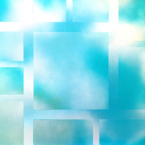 abstract grid in blue and white