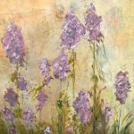 Impressionist painting of purple flowers